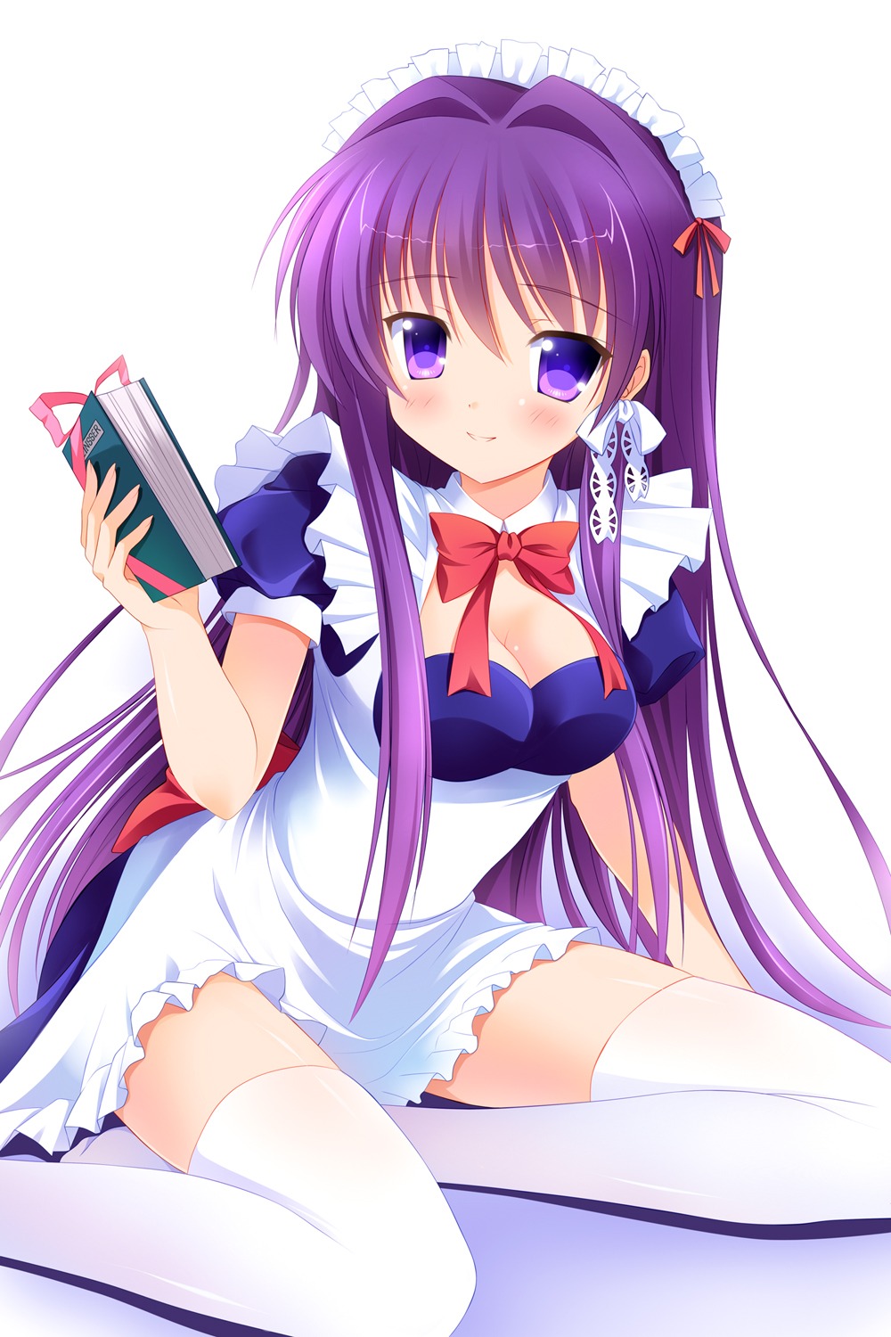 clannad, cleavage, fujibayashi_kyou, maid, thighhighs, yagami-all_hail_nanao