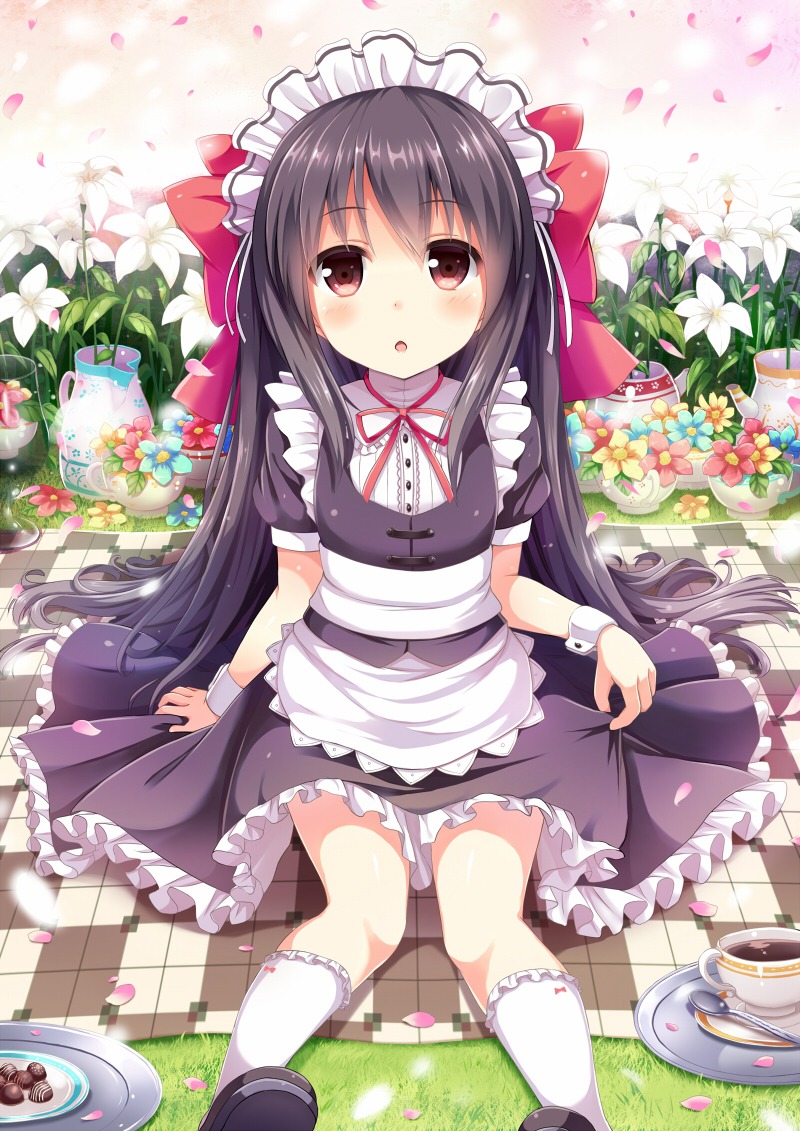 dress, maid, moe2015, sen_kagura