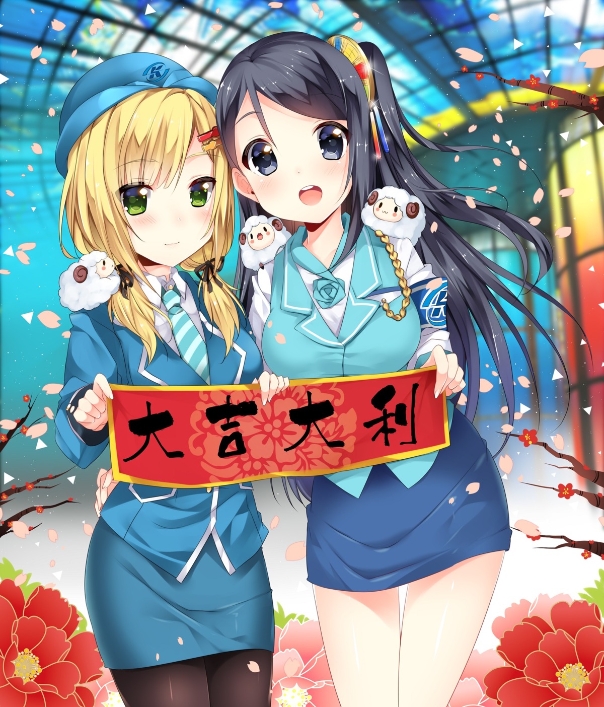 emilia_(k.r.t.girls), hsiao_chiung_(k.r.t.girls), k.r.t.girls, pantyhose, uniform, usagihime
