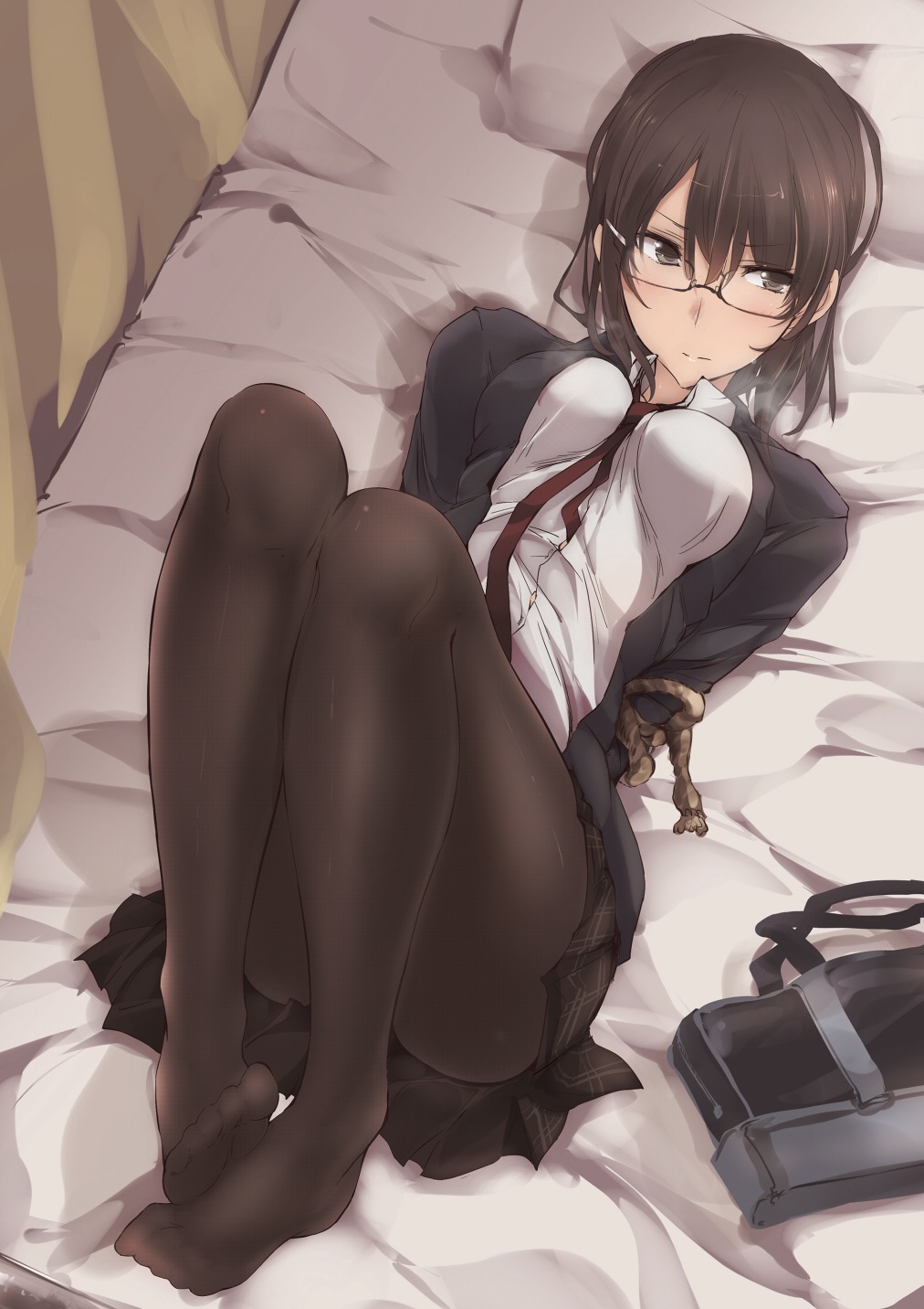 bondage, feet, megane, pantyhose, seifuku, touma_raito