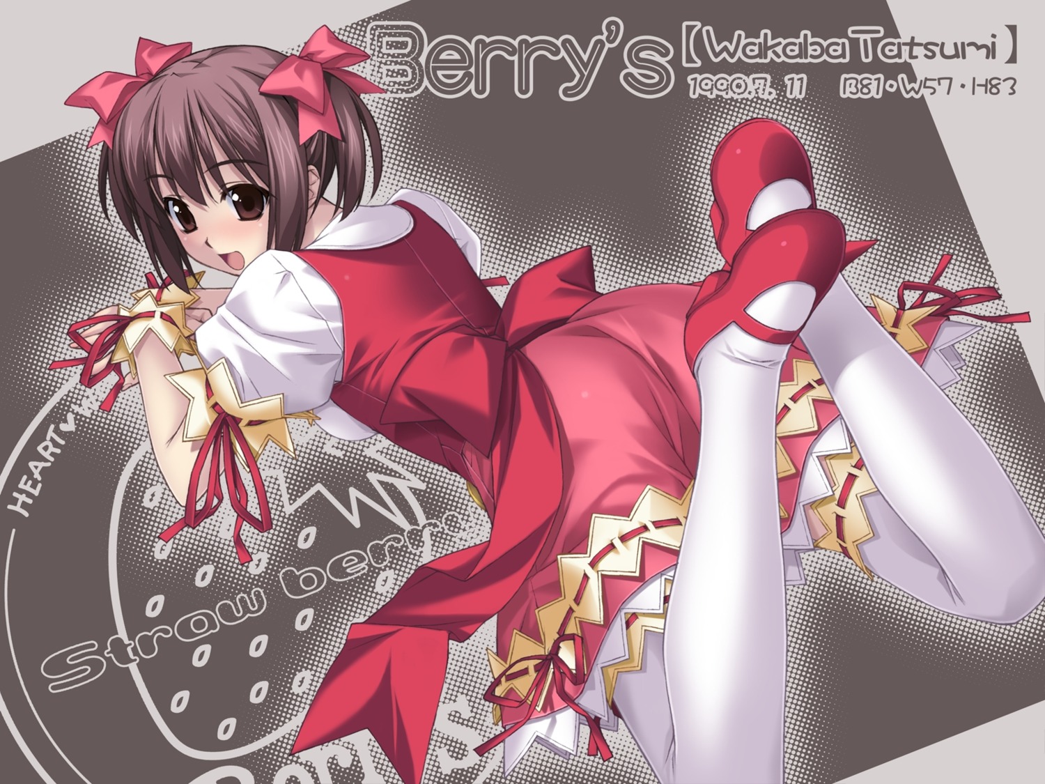 berry's, hashimoto_takashi, tatsumi_wakaba, thighhighs, waitress, wallpaper