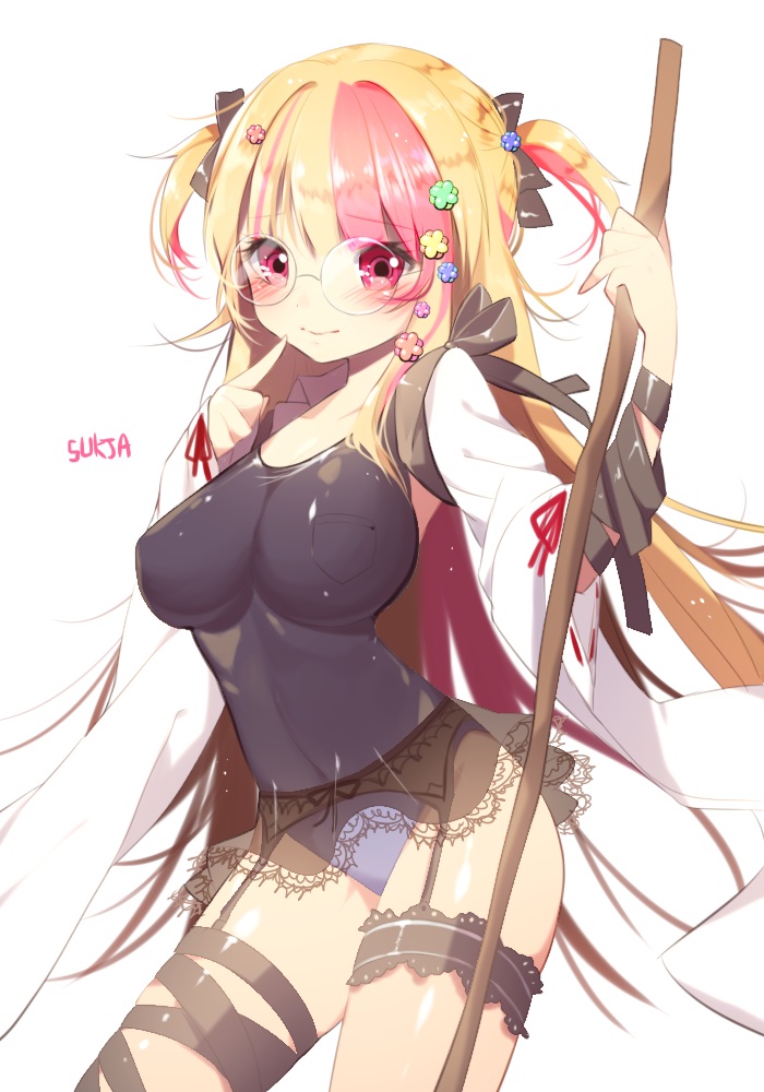 garter, garter_belt, megane, see_through, stockings, sukja, thighhighs