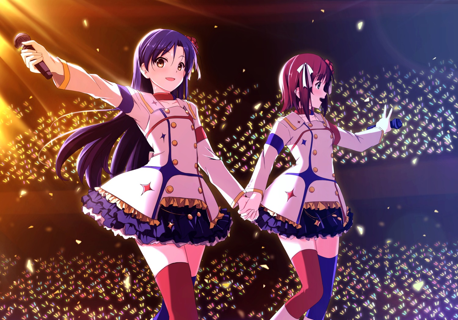 amami_haruka, kisaragi_chihaya, mycstea, the_idolm@ster, thighhighs