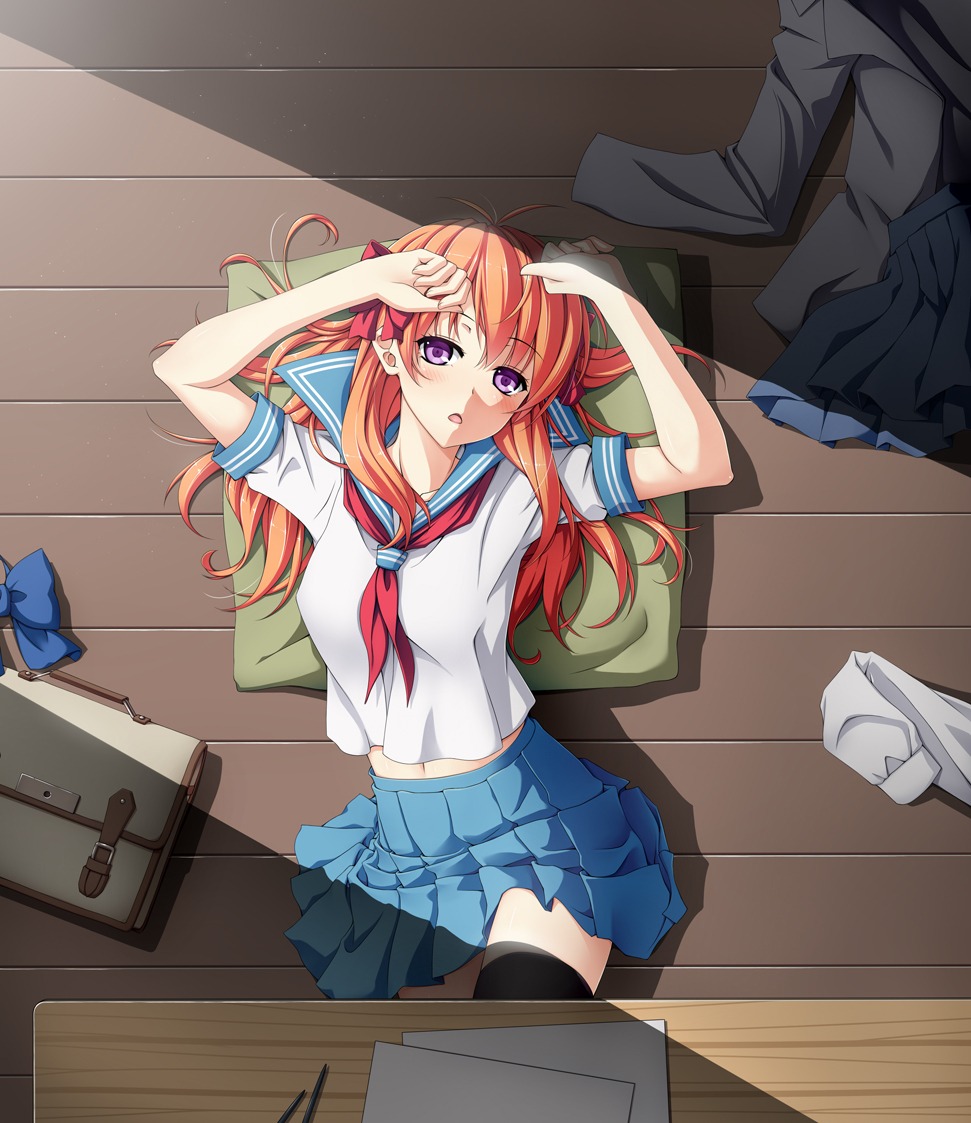 gekkan_shoujo_nozaki-kun, nekoro, sakura_chiyo, seifuku, thighhighs