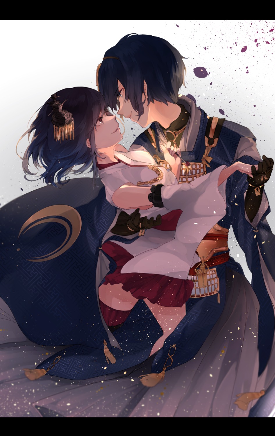 armor, asian_clothes, crossover, kantai_collection, mikazuki_munechika, miwano_rag, touken_ranbu, yamashiro_(kancolle)
