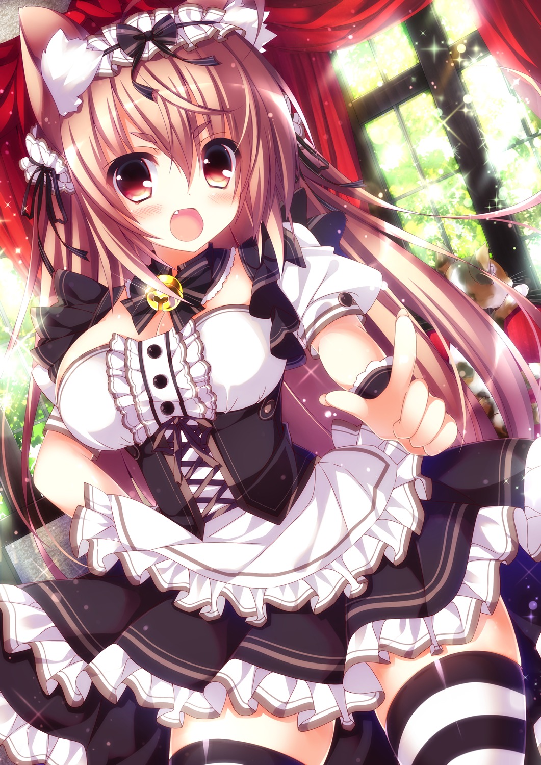 animal_ears, cleavage, maid, moe2015, ojitea, thighhighs