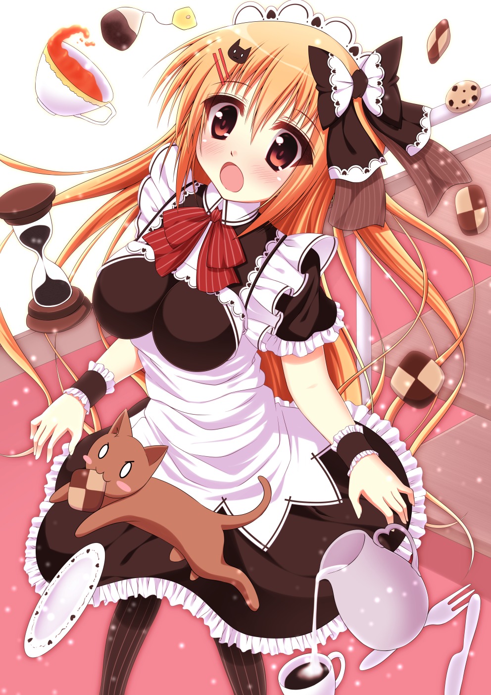 dress, maid, moe2015, neko, wakagitsukiha
