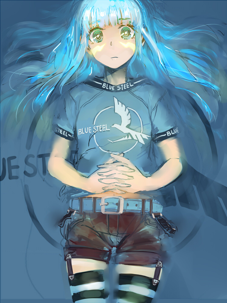 aoki_hagane_no_arpeggio, cus-tom, iona, stockings, thighhighs, wet