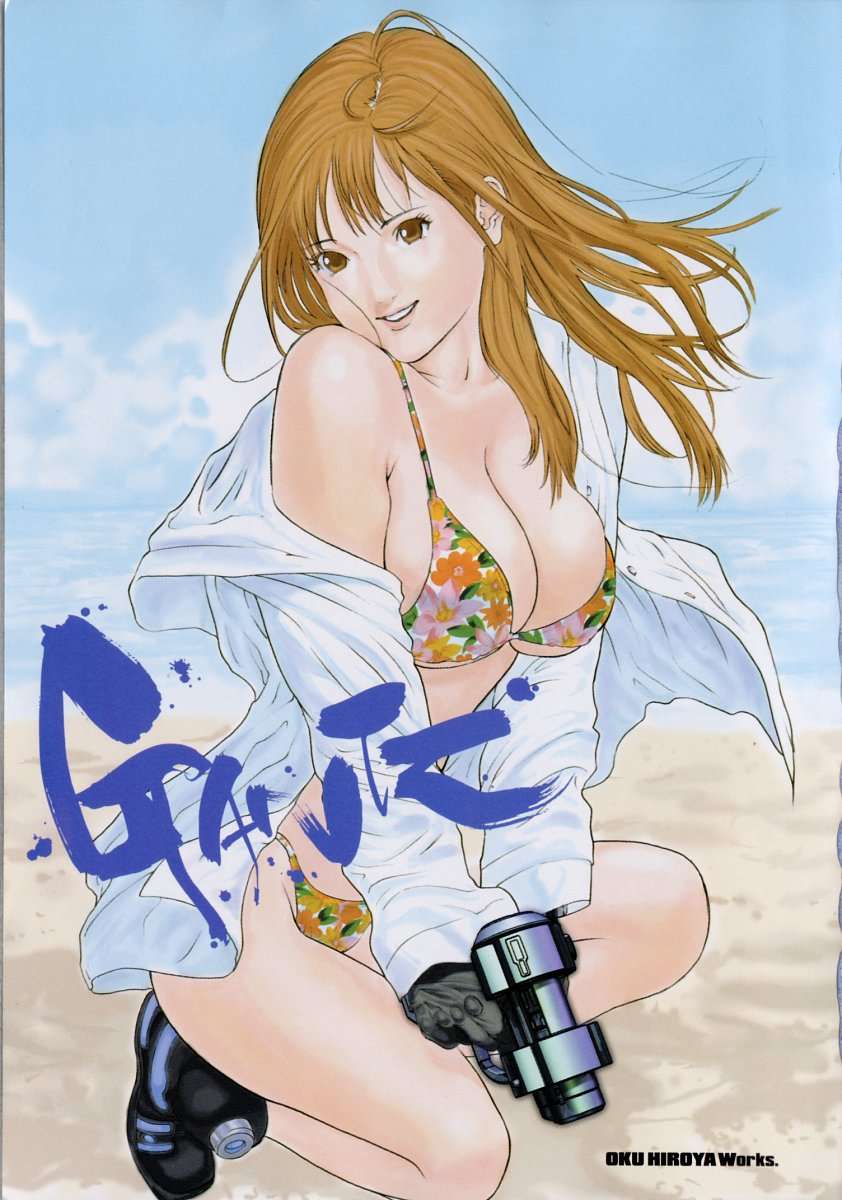 bikini, cleavage, gantz, oku_hiroya, open_shirt, swimsuits