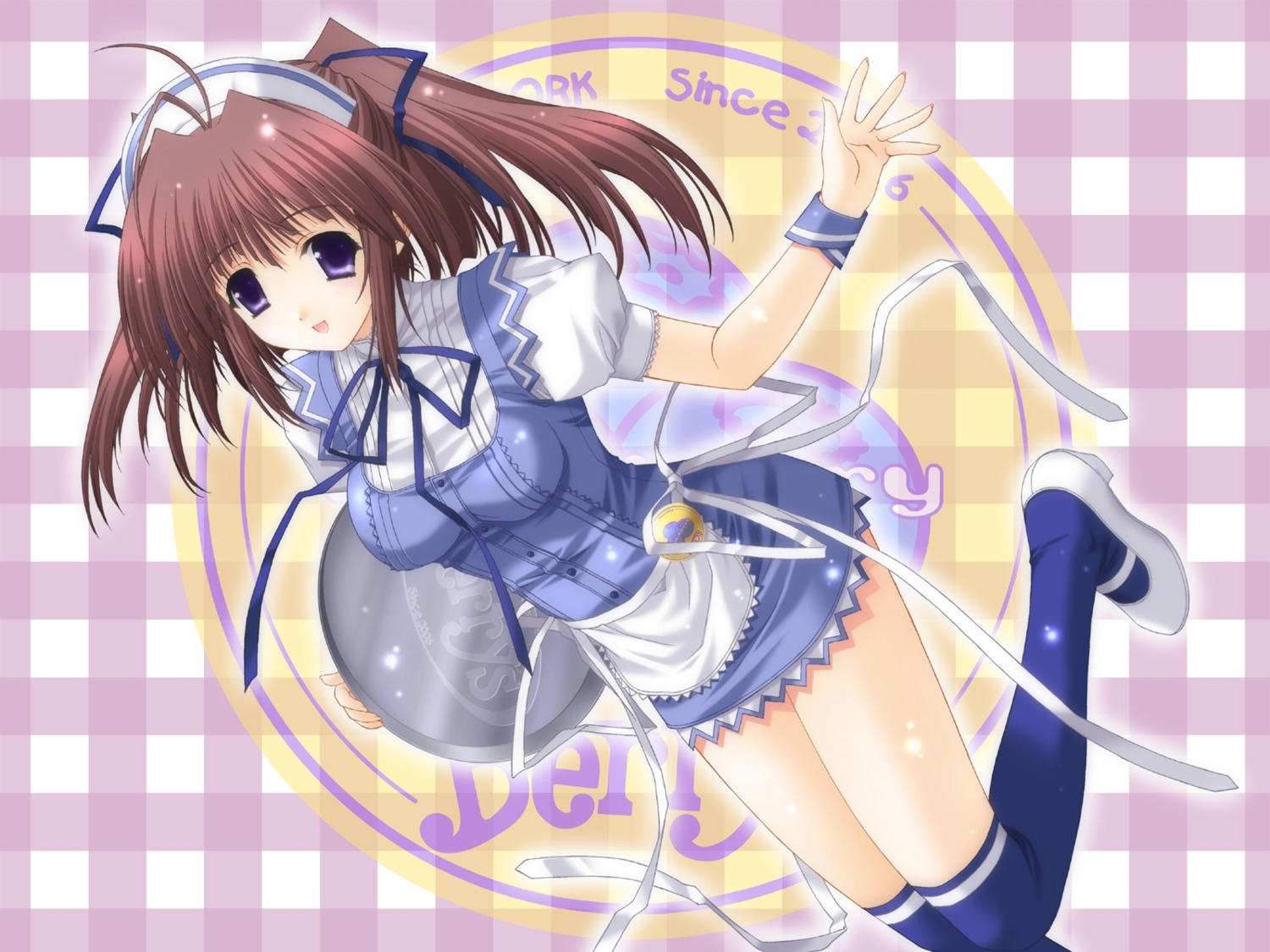 berry's, izuno_youko, kimizuka_aoi, thighhighs, waitress, wallpaper