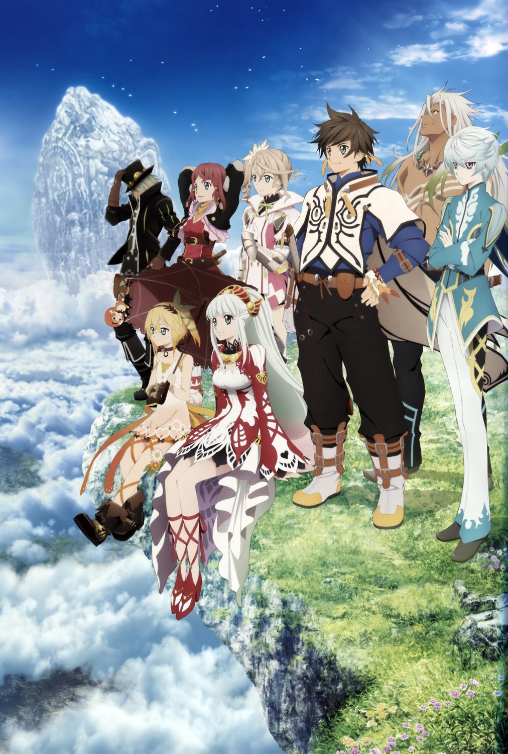 alisha, armor, dezel, dress, edna, heels, lailah, mikleo, sorey, sword, tales_of, tales_of_zestiria, tattoo, umbrella, weapon