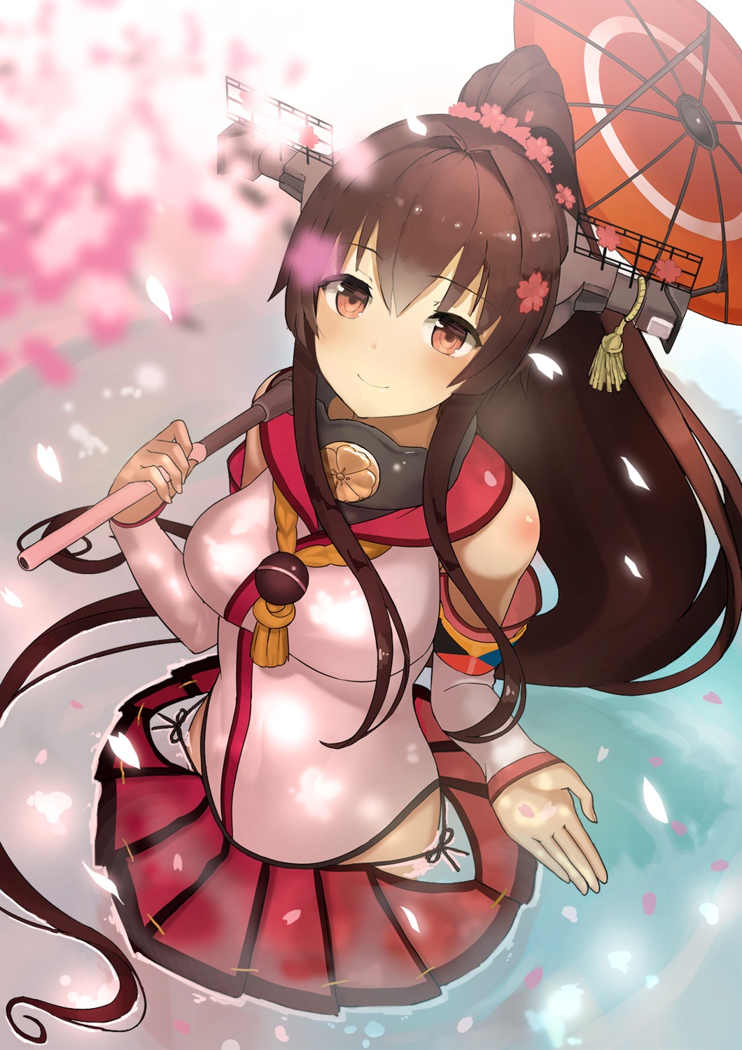 ccaw, kantai_collection, umbrella, wet, yamato_(kancolle)
