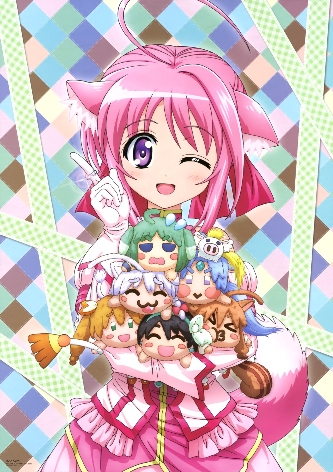 animal_ears, dog_days, dress, millhiore_f_biscotti, sakata_osamu, tail