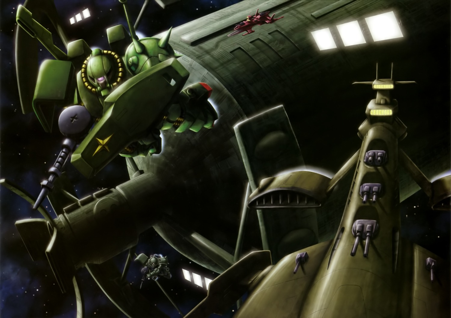 gun, gundam, hi_zack, mecha, ms-06_zaku_ii, weapon, zeta_gundam