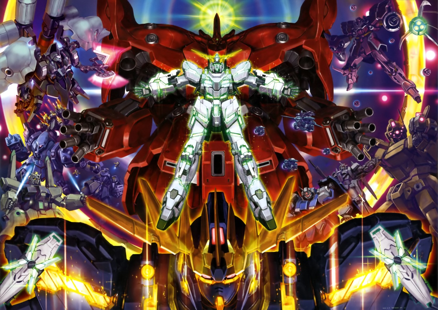 banshee, gun, gundam, gundam_unicorn, kshatriya, mecha, msz-006a1_zeta_plus, rezel