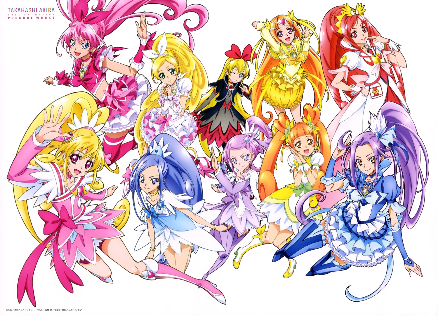 ai-chan_(precure), aida_mana, daby_(precure), dokidoki!_precure, dress, heels, hishikawa_rikka, houjou_hibiki, hummy, kenzaki_makoto, kurokawa_ellen, madoka_aguri, minamino_kanade, precure, rakeru_(precure), rance_(precure), regina_(dokidoki!_precure), sharuru_(precure), shirabe_ako, suite_precure, takahashi_akira, thighhighs