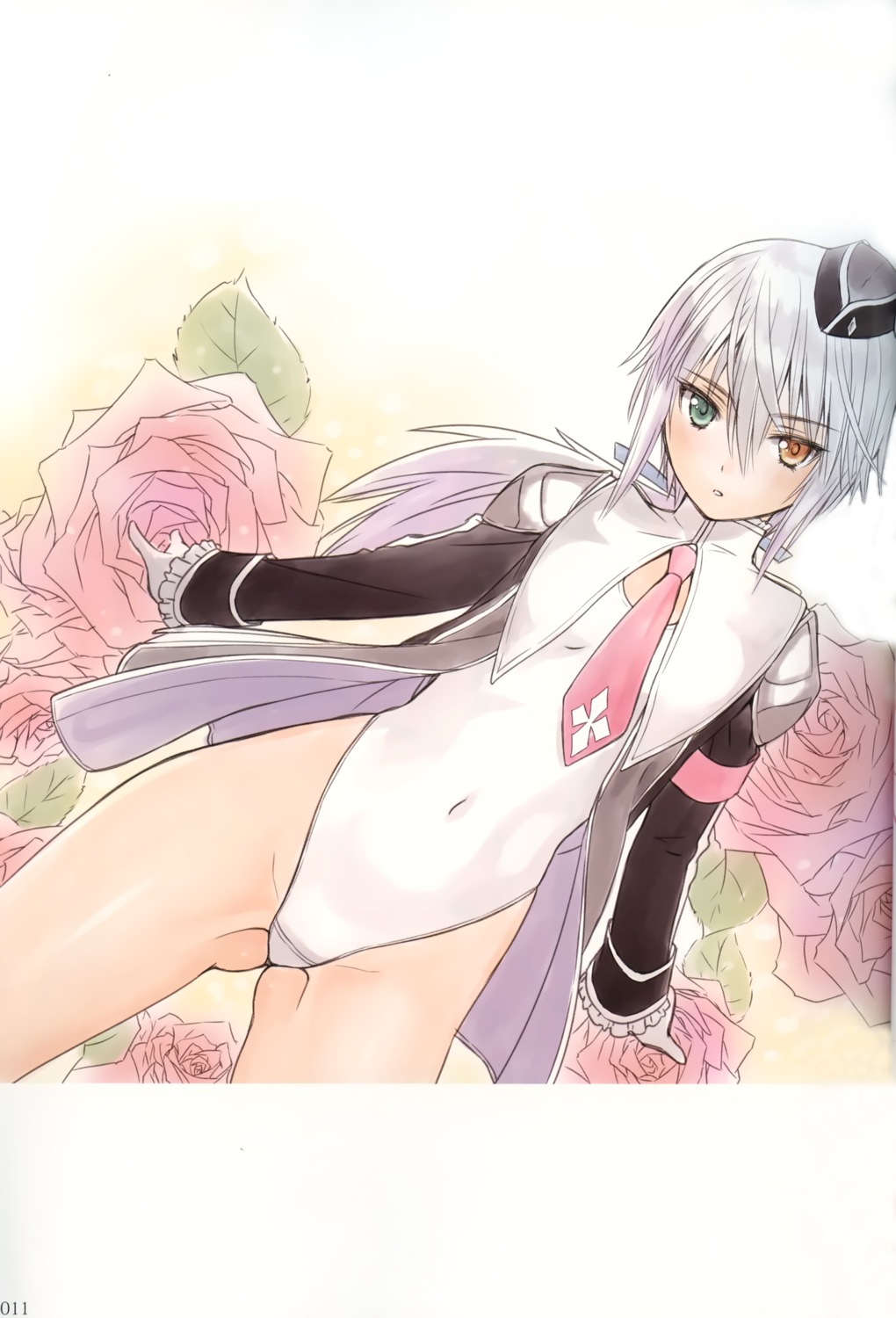 armor, dress, heterochromia, leotard, marion_le_sheila, open_shirt, sega, shining_resonance, shining_world, t2_art_works, tony_taka, uniform