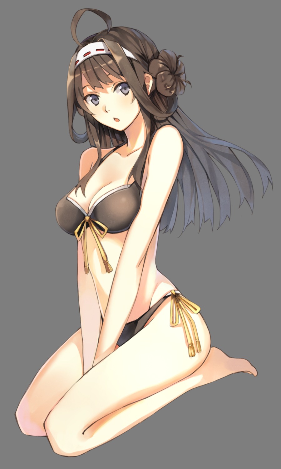 bikini, cleavage, hao_(patinnko), kantai_collection, kongou_(kancolle), swimsuits, transparent_png