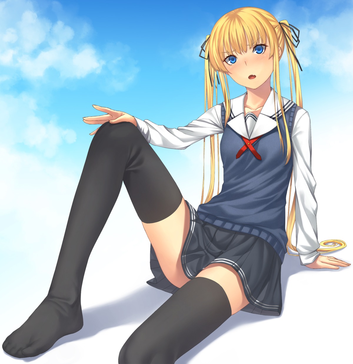 mikazuchi_zeus, saenai_heroine_no_sodatekata, sawamura_spencer_eriri, seifuku, thighhighs