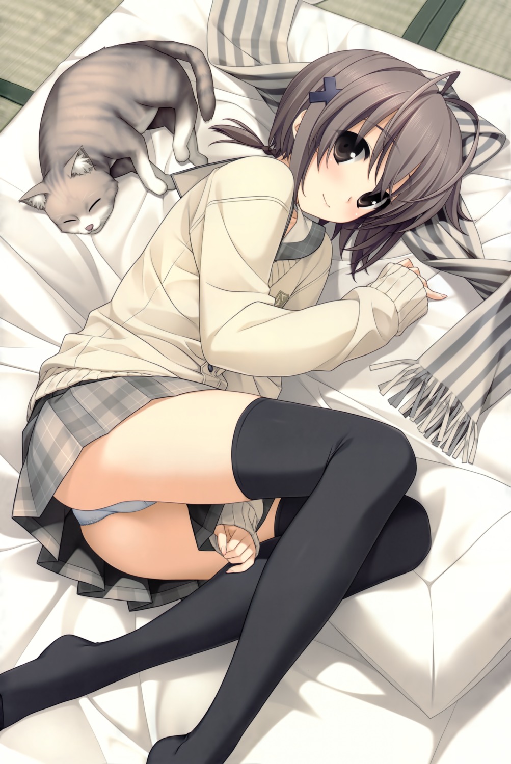 amatsume_akira, hashimoto_takashi, neko, pantsu, seifuku, sphere, thighhighs, yosuga_no_sora
