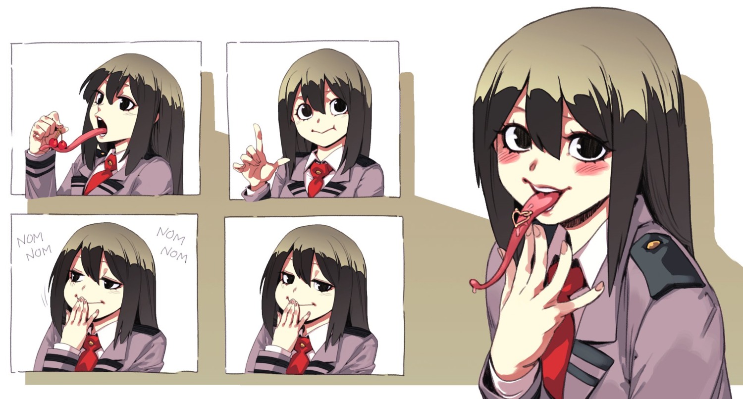 archvermin, asui_tsuyu, boku_no_hero_academia, expression, seifuku