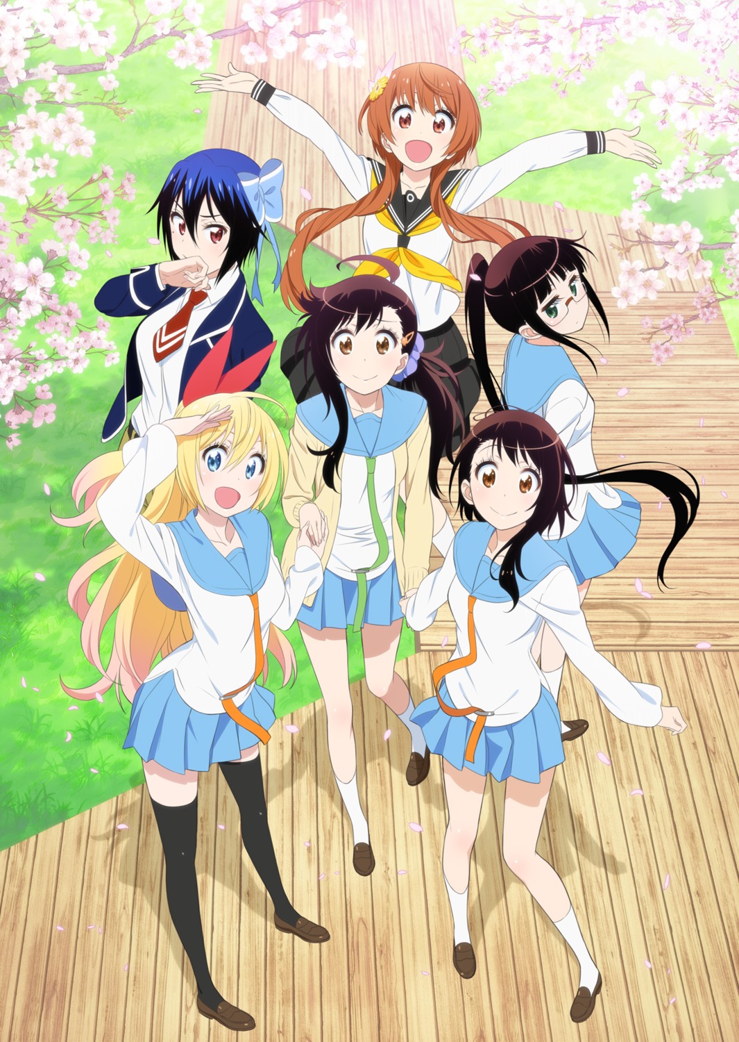 kirisaki_chitoge, megane, miyamoto_ruri, nisekoi, onodera_haru, onodera_kosaki, seifuku, tachibana_marika, thighhighs, tsugumi_seishirou