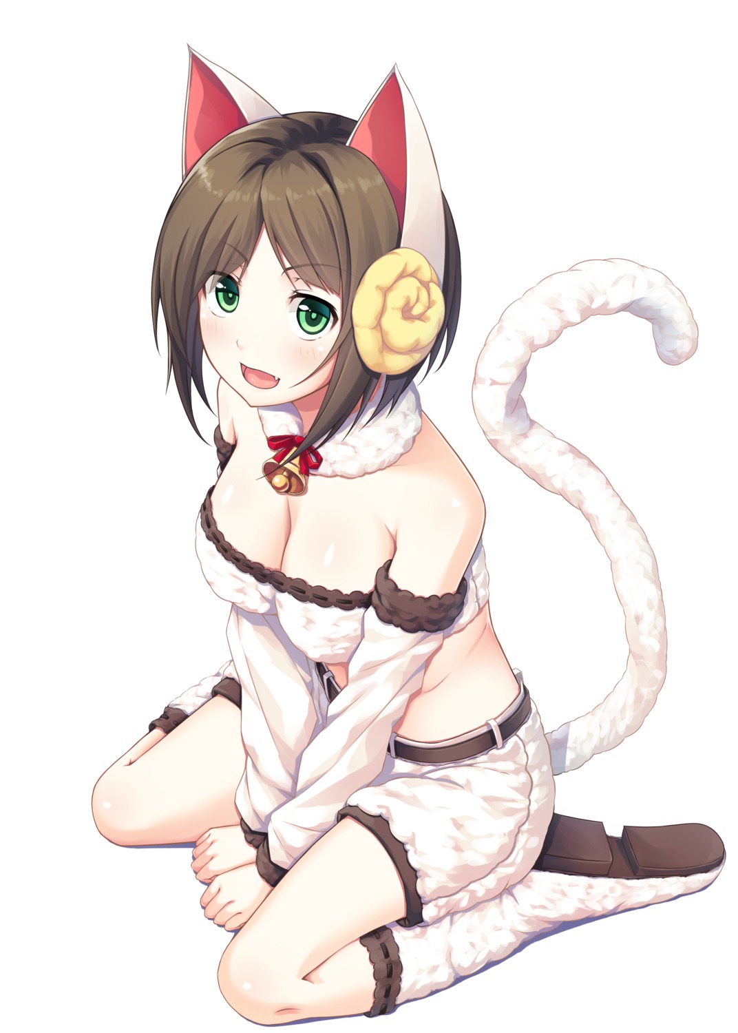 animal_ears, bikini_top, cleavage, horns, maekawa_miku, nekomimi, re:n_ne, swimsuits, tail, the_idolm@ster, the_idolm@ster_cinderella_girls