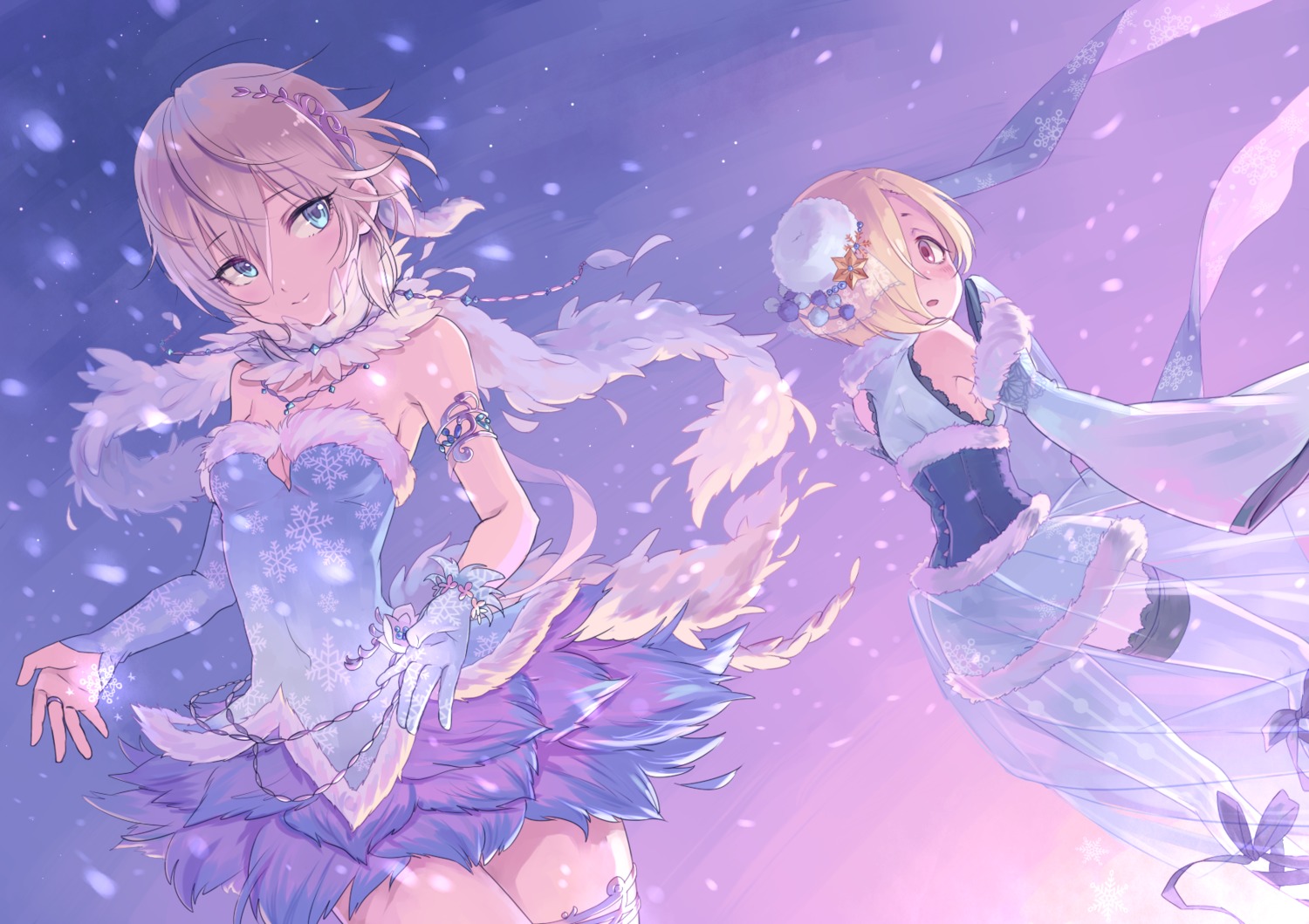 anastasia_(idolm@ster), cleavage, no_bra, shirasaka_koume, tamaext, the_idolm@ster, the_idolm@ster_cinderella_girls, thighhighs