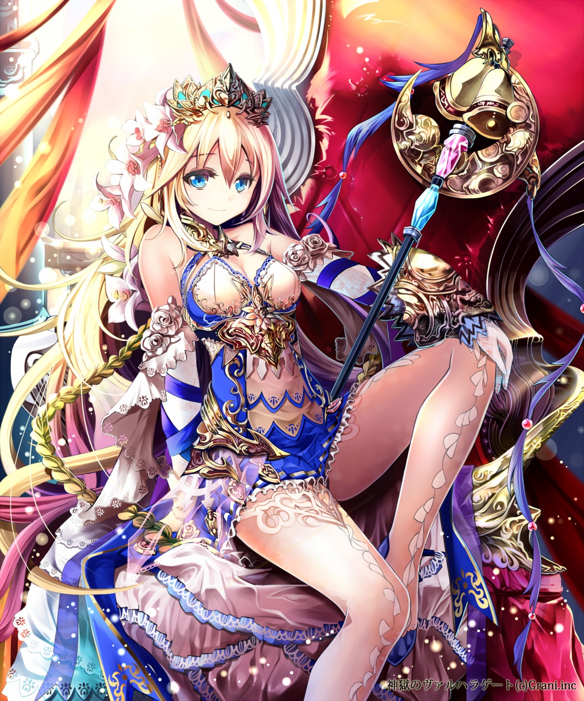 cleavage, dress, pantsu, pantyhose, see_through, shingoku_no_valhalla_gate, shinigami_no_kyou, sho_(runatic_moon), weapon