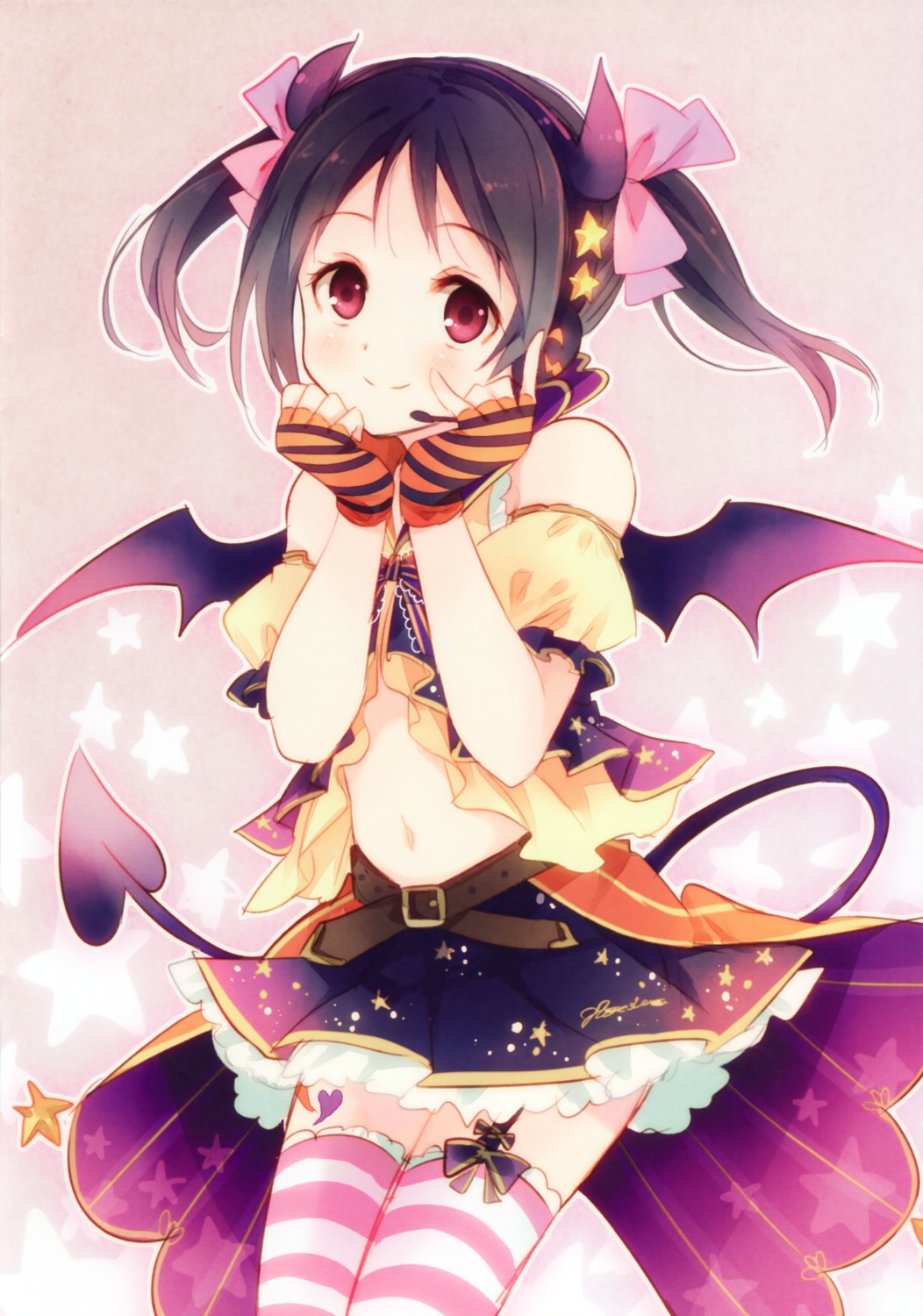 love_live!, love_live!_(series), ousaka_nozomi, stockings, tail, thighhighs, wings, yazawa_nico