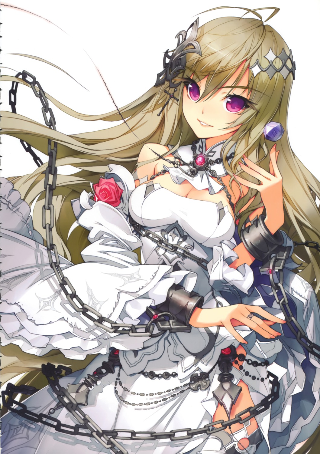 bondage, cleavage, dress, kagiake_kirie_to_shigirumusu, sanbasou, thighhighs