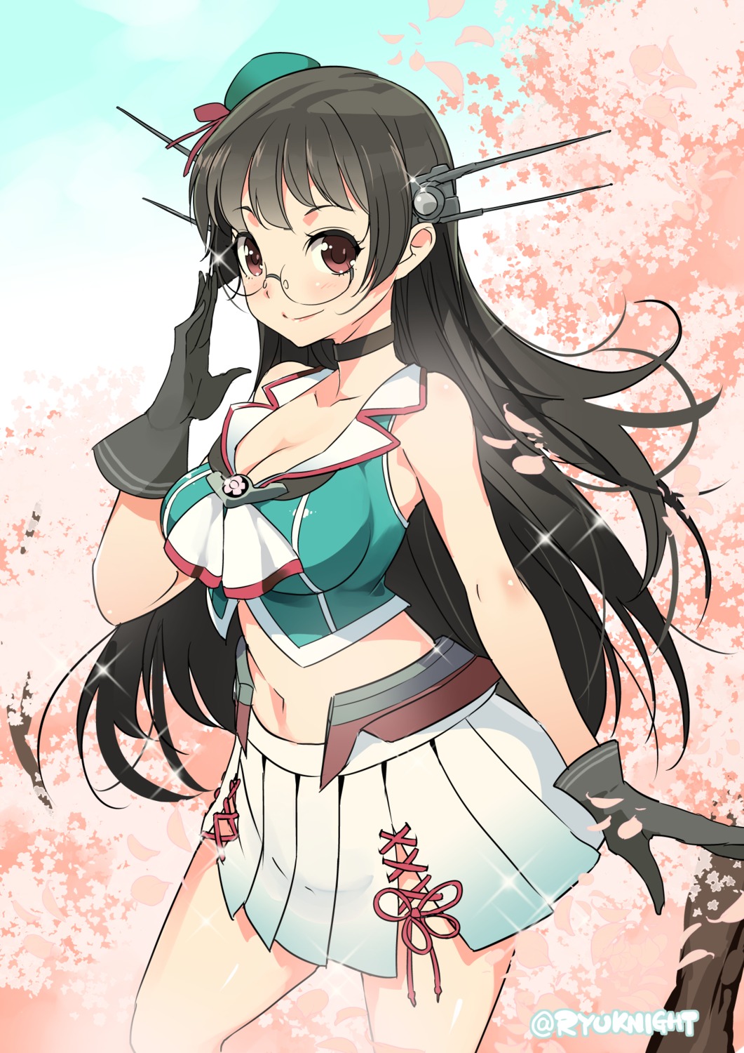 choukai_(kancolle), cleavage, kantai_collection, megane, naitou_ryu