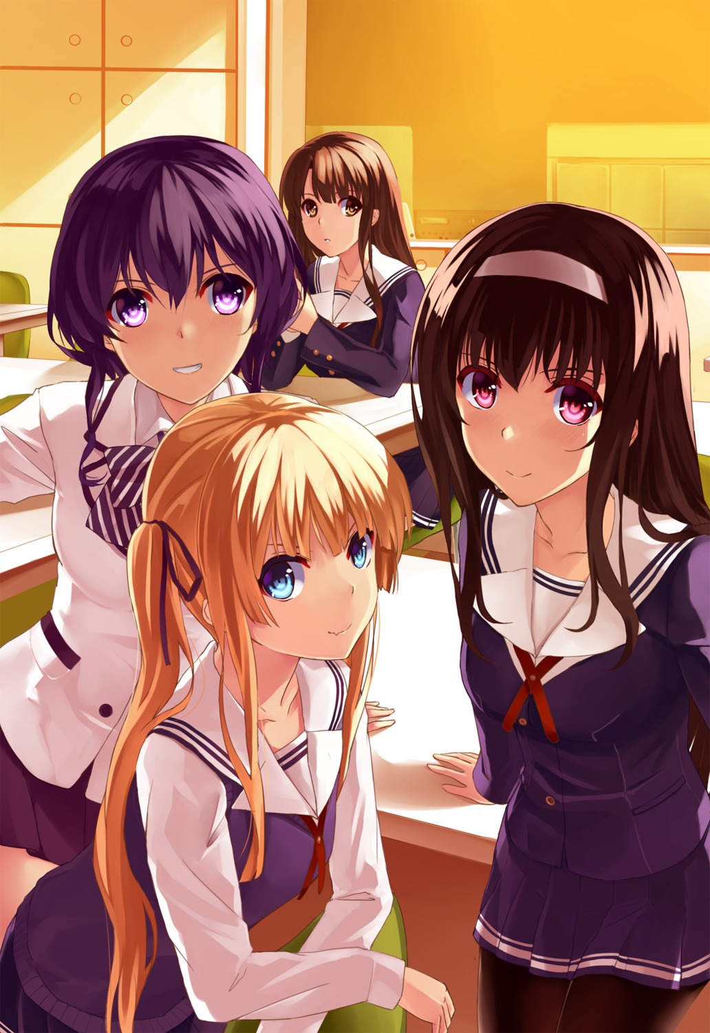 hyoudou_michiru, kasumigaoka_utaha, katou_megumi, mizuki_ame, pantyhose, saenai_heroine_no_sodatekata, sawamura_spencer_eriri, seifuku