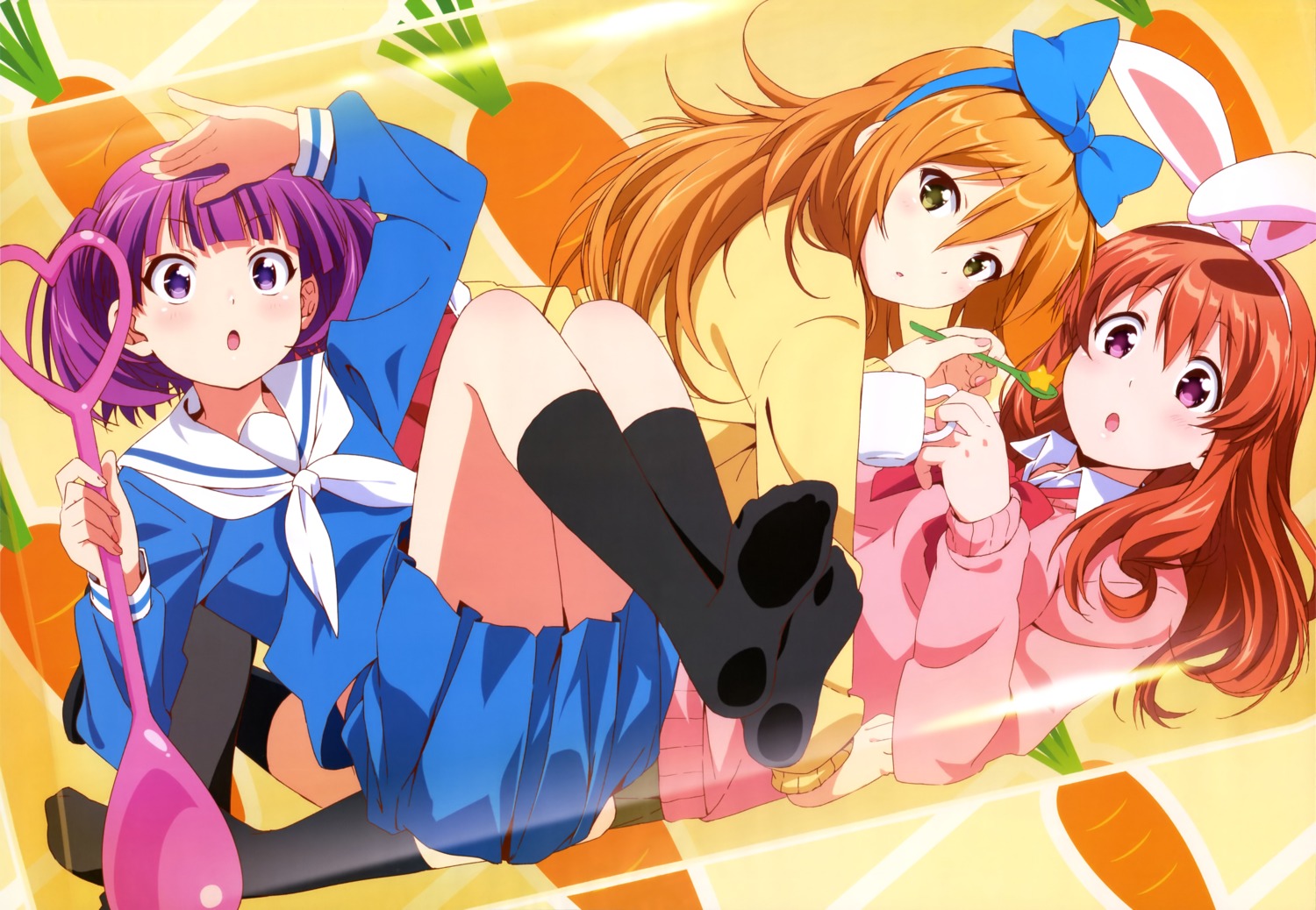 animal_ears, bunny_ears, bunny_girl, koufuku_graffiti, machiko_ryou, morino_kirin, seifuku, shiina_(koufuku_graffiti), sweater