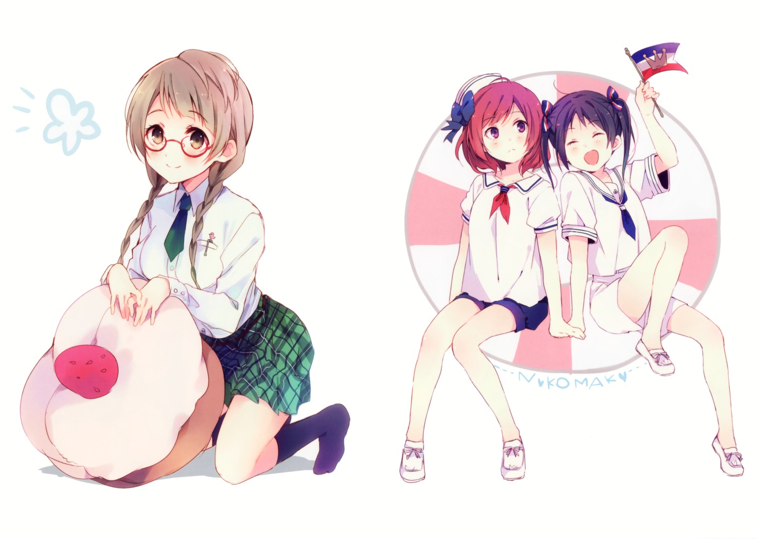 love_live!, love_live!_(series), megane, minami_kotori, nishikino_maki, ousaka_nozomi, seifuku, yazawa_nico