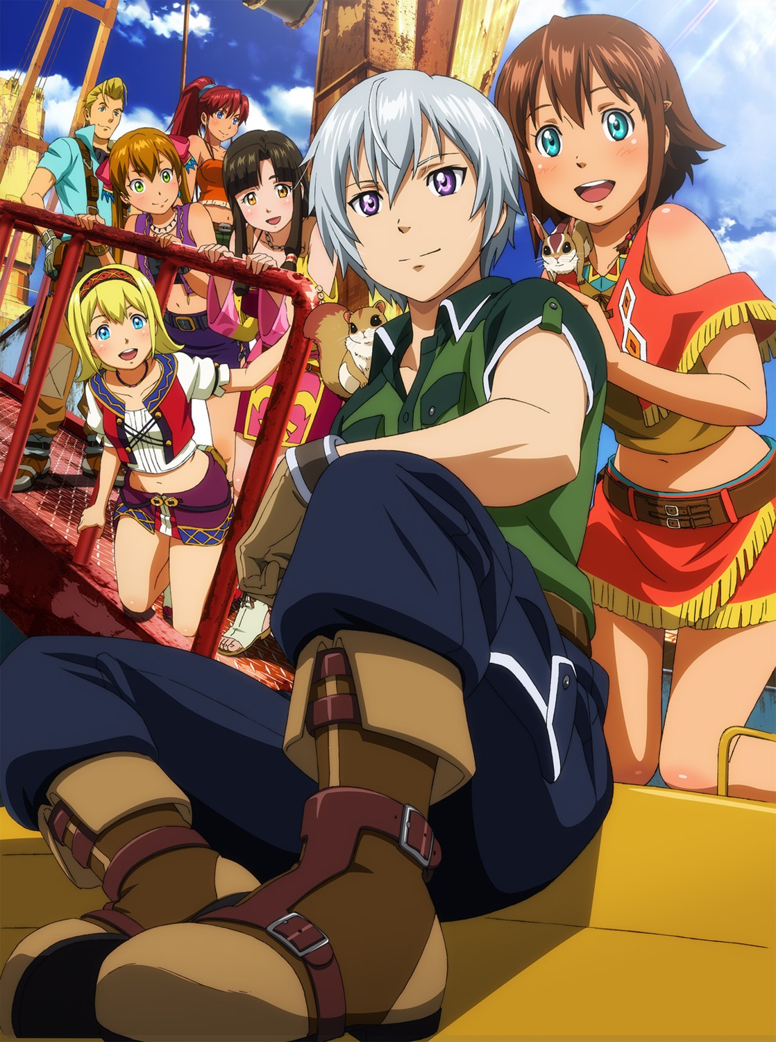 amy_(gargantia), bellows, cleavage, grace_(gargantia), ledo, melty_(gargantia), pinion, saaya_(gargantia)