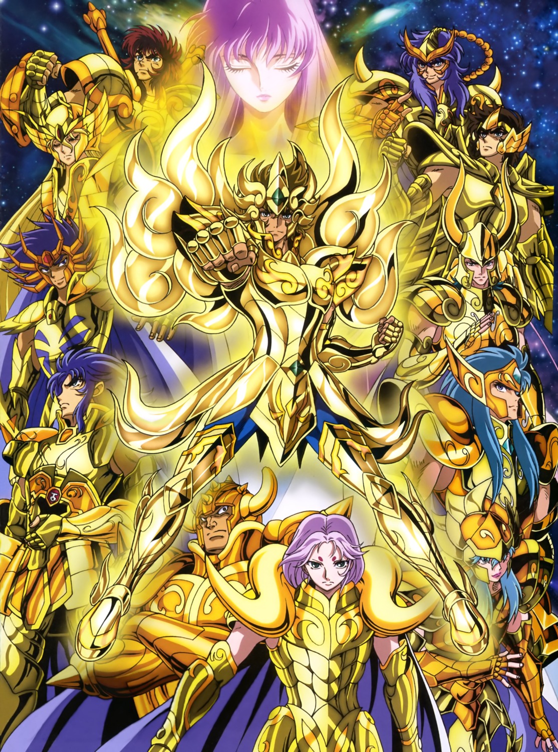 acuarius_camus, aries_muu, armor, cancer_deathmask, capricorn_shura, gemini_saga, horns, kido_saori, leo_aioria, libra_douko, male, pisces_aphrodite, sagitarius_aioros, saint_seiya, scorpio_milo, taurus_aldebaran, virgo_shaka, weapon, wings