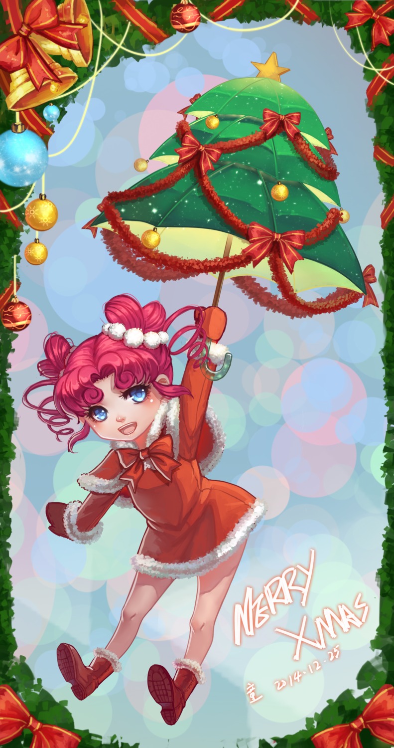 bishoujo_senshi_sailor_moon, chibichibi, christmas, douyougen, dress, umbrella