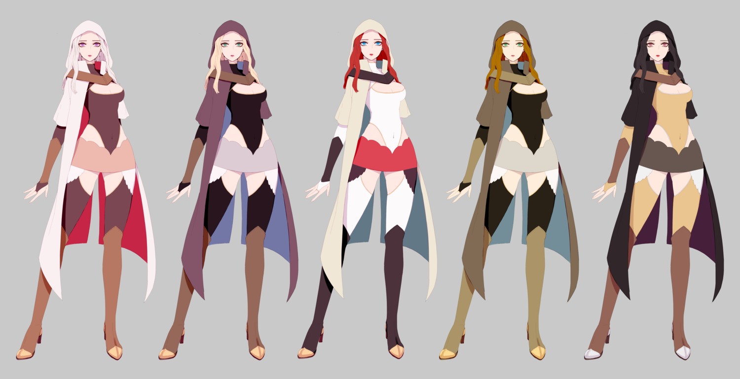 character_design, cleavage, heather37, heels, thighhighs