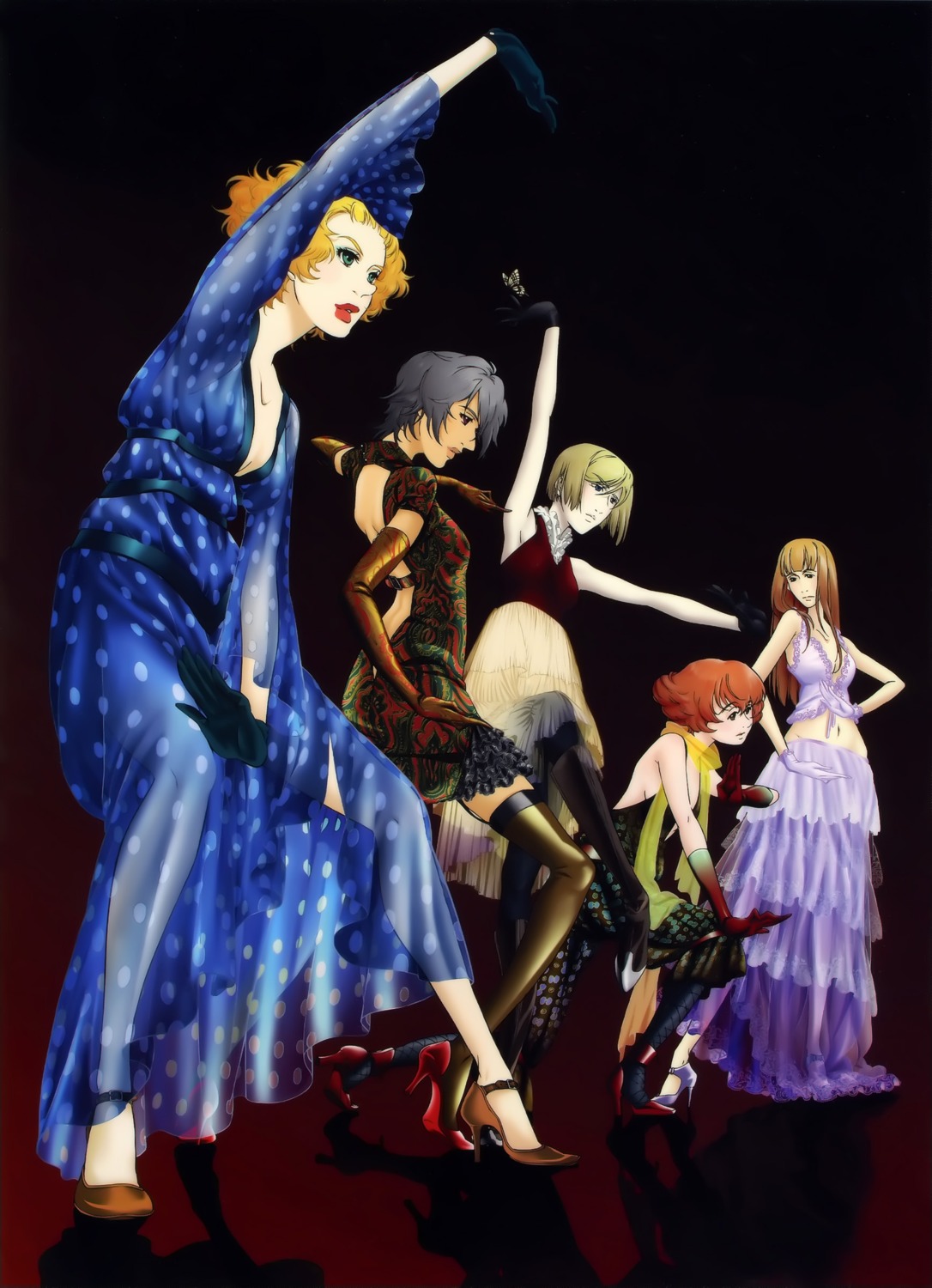 claire_forrest, cleavage, dress, heels, kate_ashley, no_bra, rachel_benning, red_garden, rose_sheedy, see_through, tagme, thighhighs