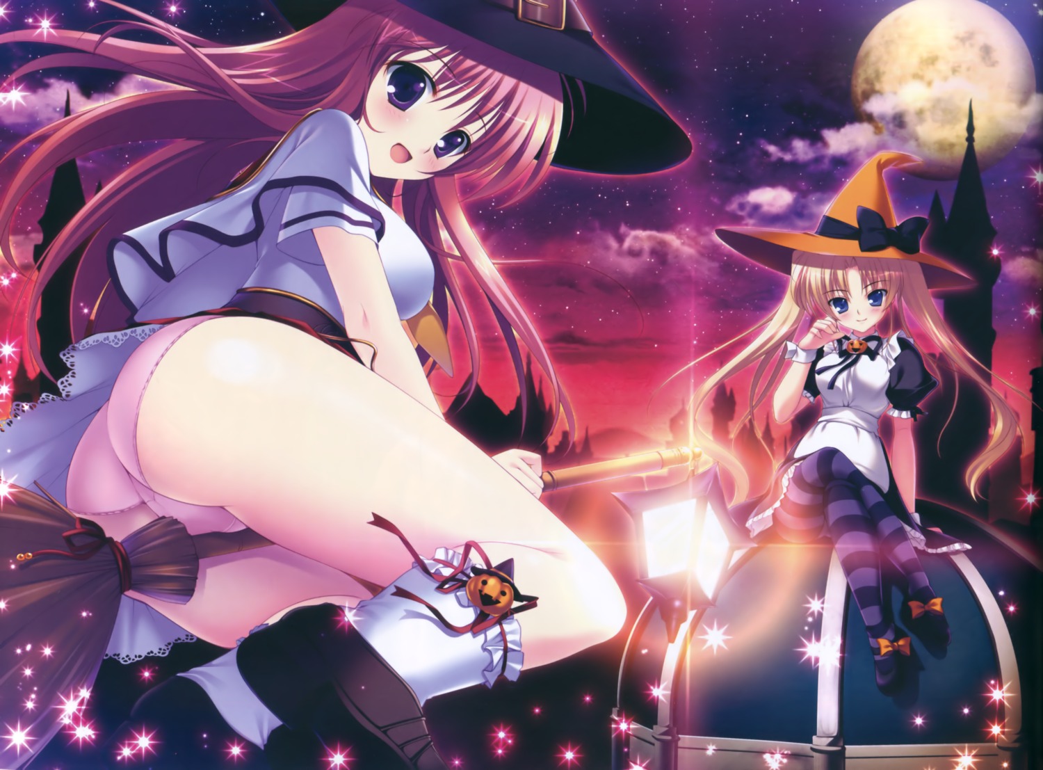 aiyoku_no_eustia, ass, august, dress, eustia_astraea, fixed, halloween, licia_de_novus_yurii, mikeou, pantsu, pantyhose, seifuku, witch