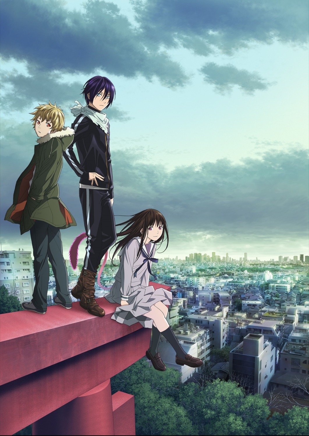 iki_hiyori, landscape, noragami, seifuku, tagme, yato, yukine_(noragami)