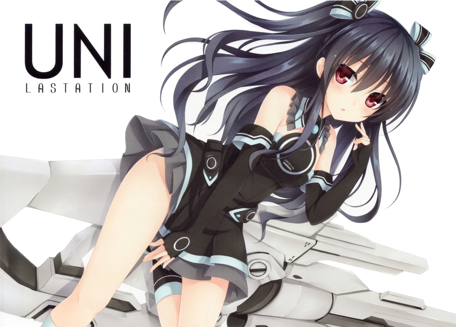 choujigen_game_neptune, dress, gun, kagura_yuu, pantsu, uni_(choujigen_game_neptune)
