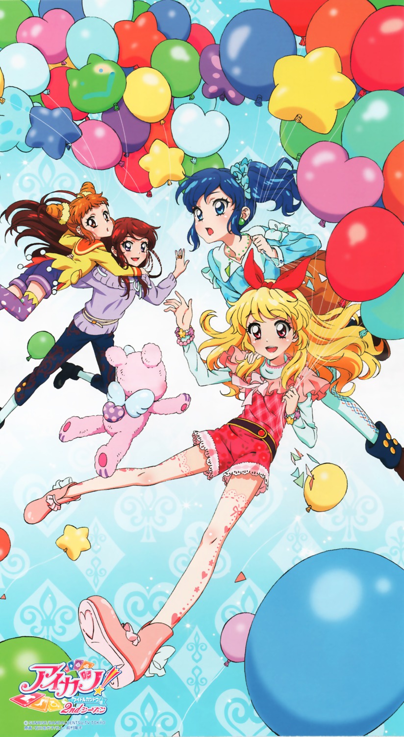 aikatsu!, arisugawa_otome, hoshimiya_ichigo, ishikawa_kayoko, kiriya_aoi, shibuki_ran, thighhighs