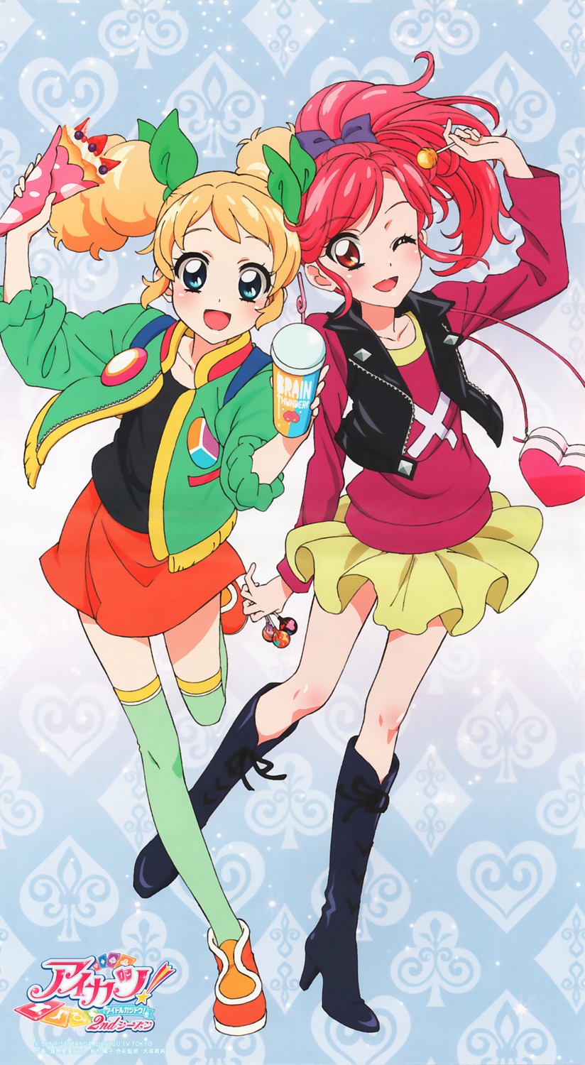 aikatsu!, heels, ishikawa_kayoko, otoshiro_seira, saegusa_kii, thighhighs