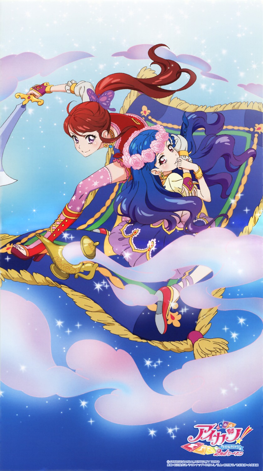 aikatsu!, dress, heels, ishikawa_kayoko, kazesawa_sora, shibuki_ran, sword, thighhighs