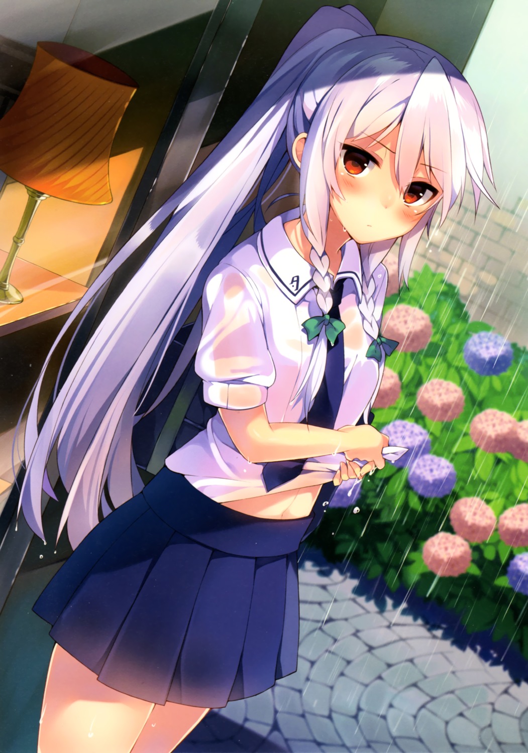 mishima_kurone, see_through, seifuku, tierra_azur, wet, wet_clothes
