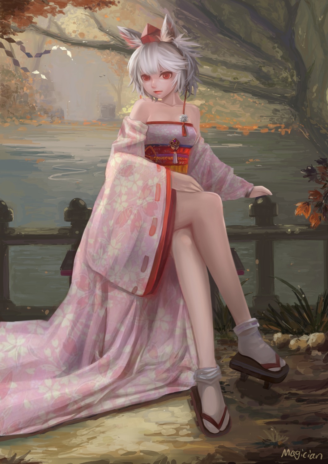 animal_ears, inubashiri_momiji, japanese_clothes, magician_(china), touhou