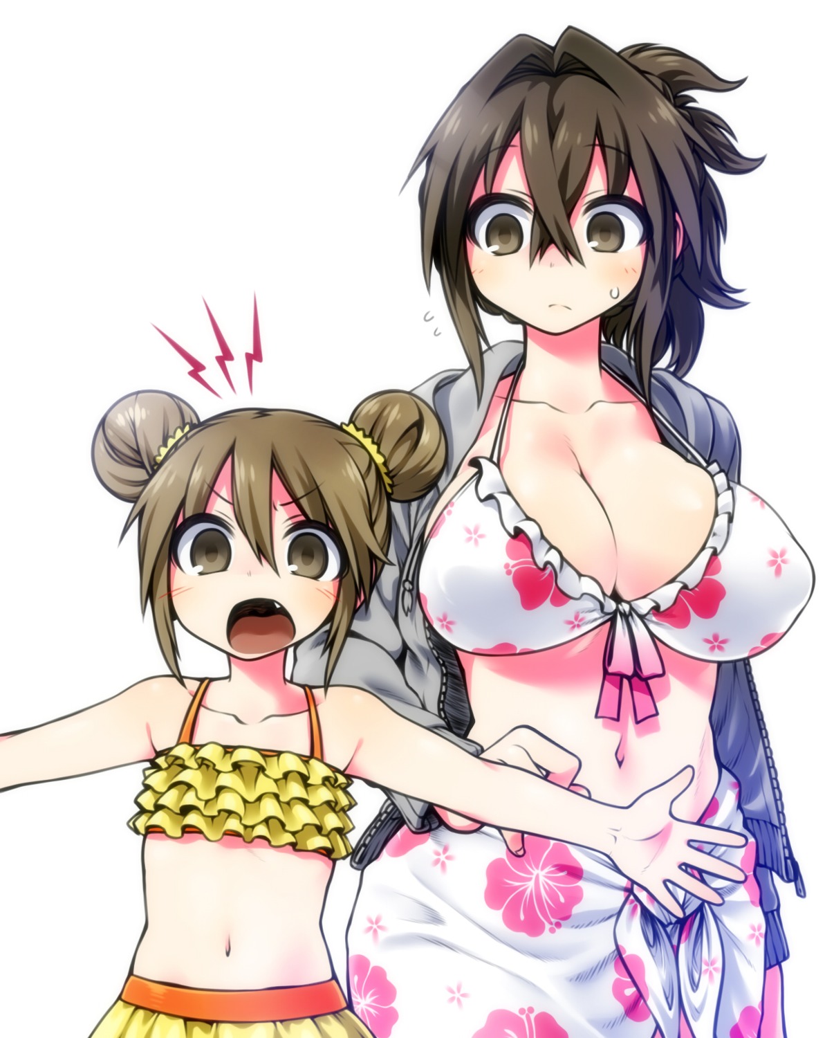 bikini, cleavage, erect_nipples, open_shirt, swimsuits, yoshida_hideyuki
