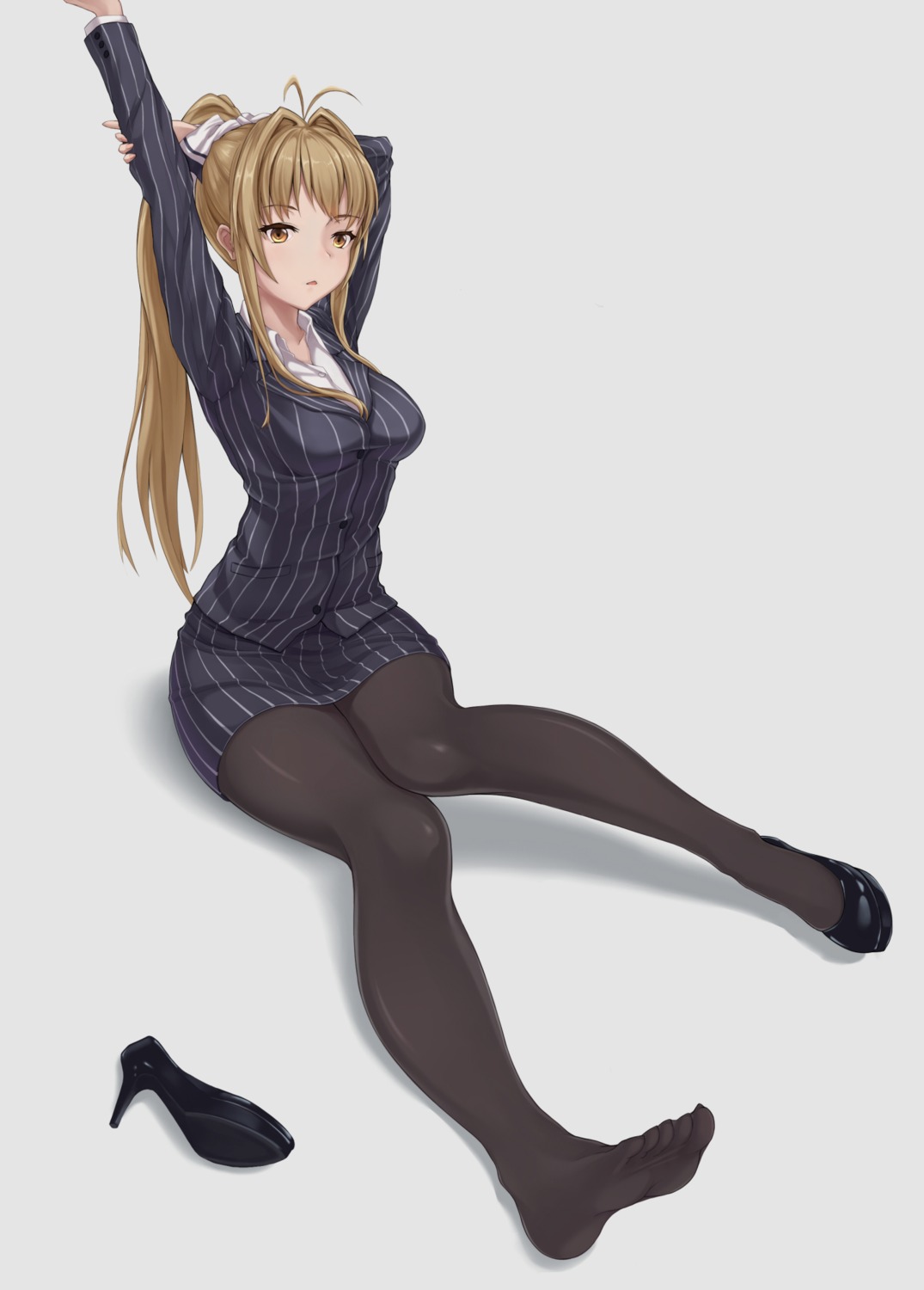 amagi_brilliant_park, business_suit, feet, heels, kano_sakurai, pantyhose, sento_isuzu